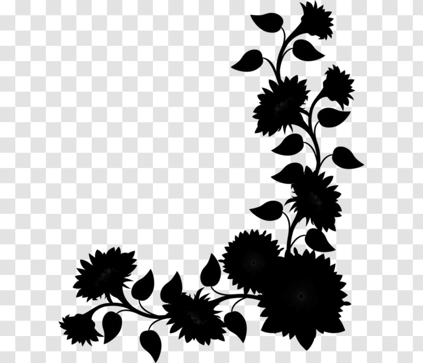 Chrysanthemum Floral Design Pattern Leaf - Blackandwhite - Plant Transparent PNG
