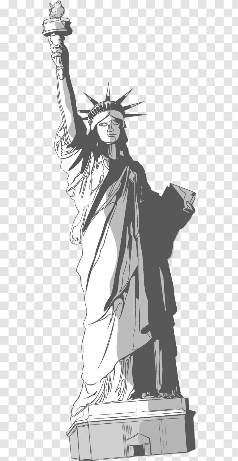 Statue Of Liberty Drawing Clip Art - Fiction - Vector Hand-painted Transparent PNG
