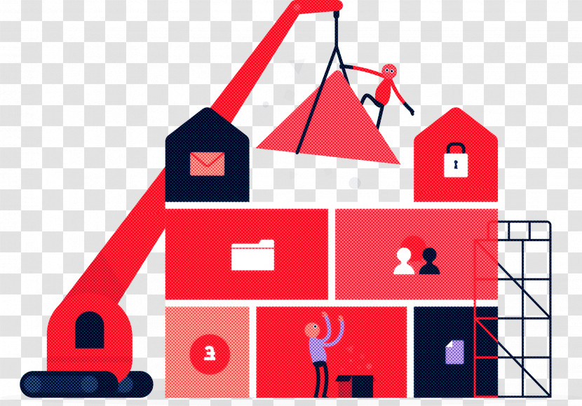 Red Line House Transparent PNG