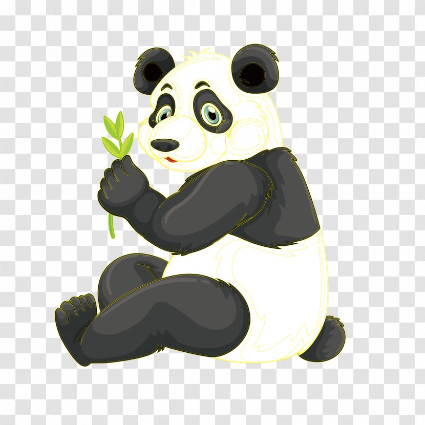 Giant Panda Red Bamboo Illustration - National Treasure Transparent PNG