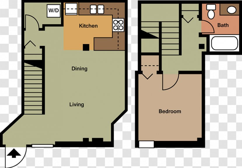 FreightYard Townhomes & Flats Floor Plan Apartment Renting Bedroom - Bed Transparent PNG