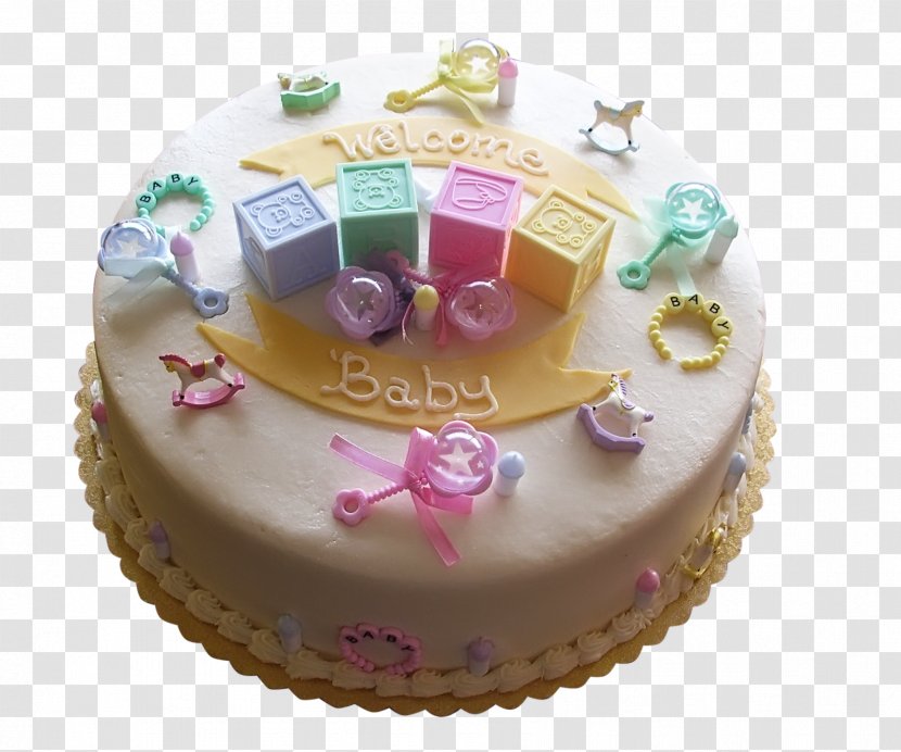 Tart Cake Decorating Baby Shower Announcement - Buttercream - Gender Reveal Transparent PNG