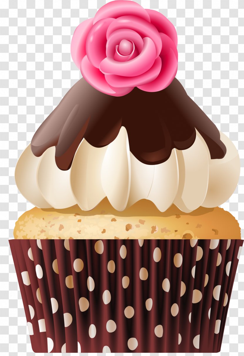 Bakery Cupcake Cherry Cake - Buttercream - Vector Hand-painted Exquisite Little Transparent PNG