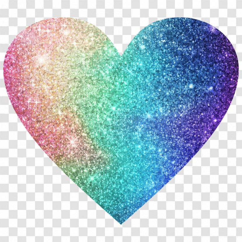 Image Heart Rainbow Glitter Color - Yellow Transparent PNG