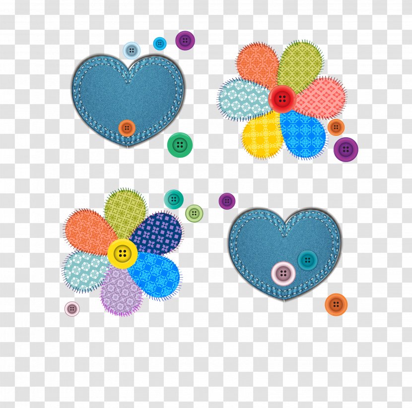 Flower Button Textile - Designer - Cute Cartoon Style Buttons Pattern Transparent PNG