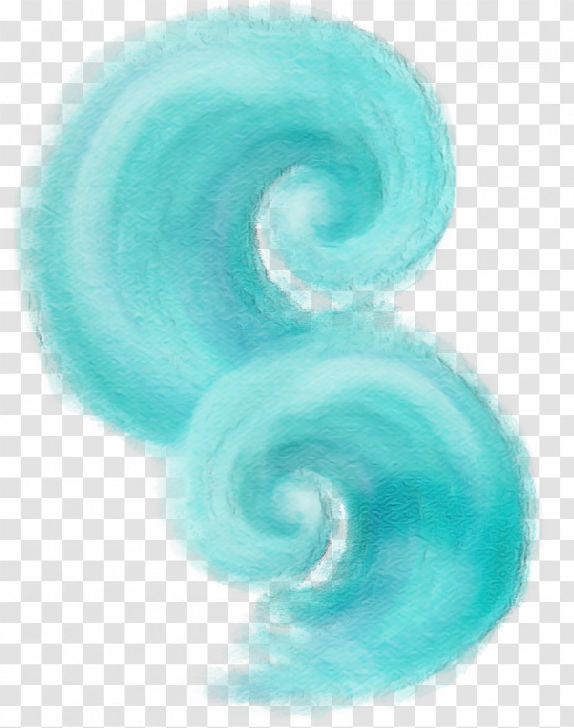 Aqua Turquoise Teal Spiral Transparent PNG