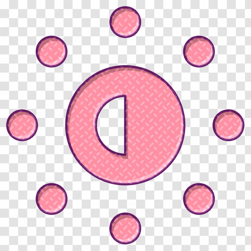 Brightness Icon Half - Polka Dot Pink Transparent PNG