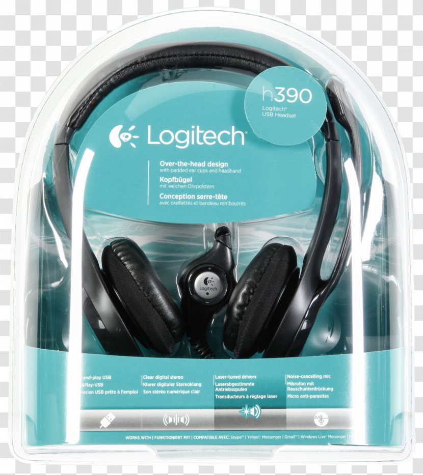 Headphones Microphone Headset Logitech H390 - Audio Equipment Transparent PNG