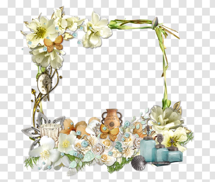 Floral Design Artificial Flower Cut Flowers Picture Frames - Quadro Pattern Transparent PNG