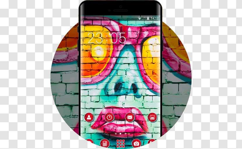Graffiti Desktop Wallpaper Mural - Pink - Wall Transparent PNG
