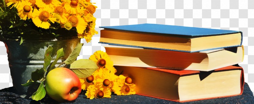 Stack Of Books - Flower Table Transparent PNG