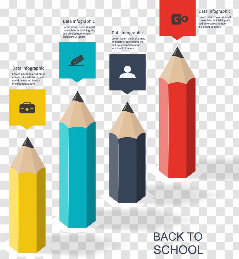 Chart Infographic Pencil - Template - Information Map Vector Material Transparent PNG