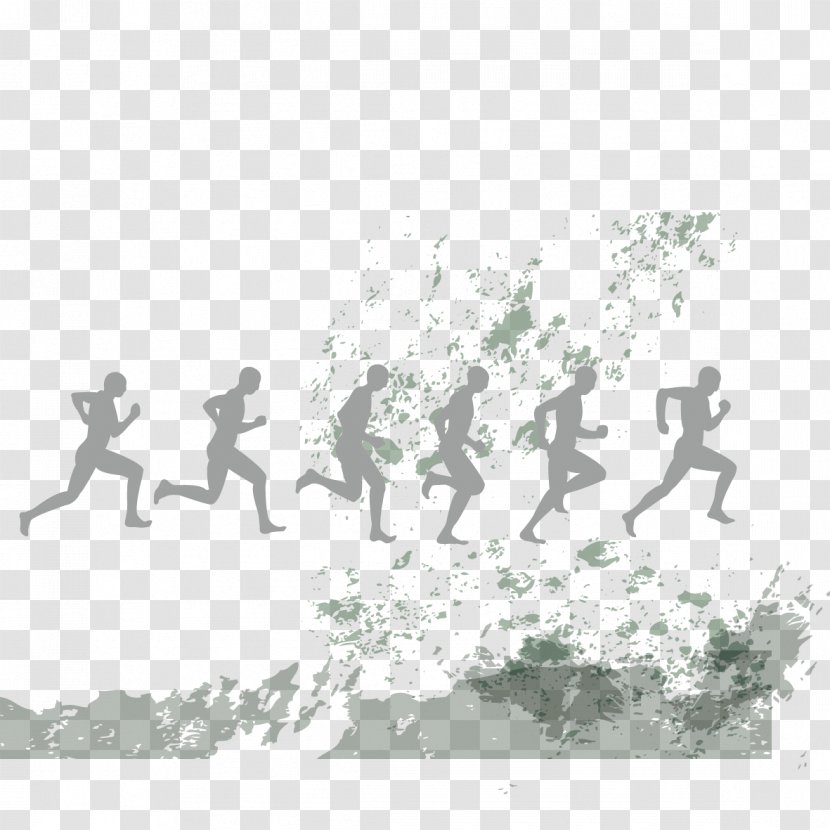 Running Club - Text - Vector Watercolor And Man Transparent PNG