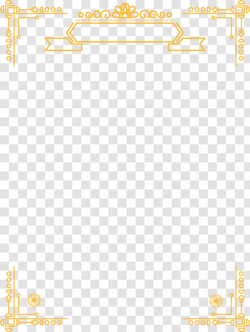 Yellow Floor Area Pattern - Text - Vector Painted Gold Frame Transparent PNG