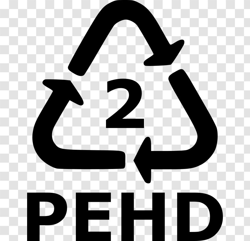 Recycling Symbol Plastic Low-density Polyethylene - Monochrome - Papá Transparent PNG