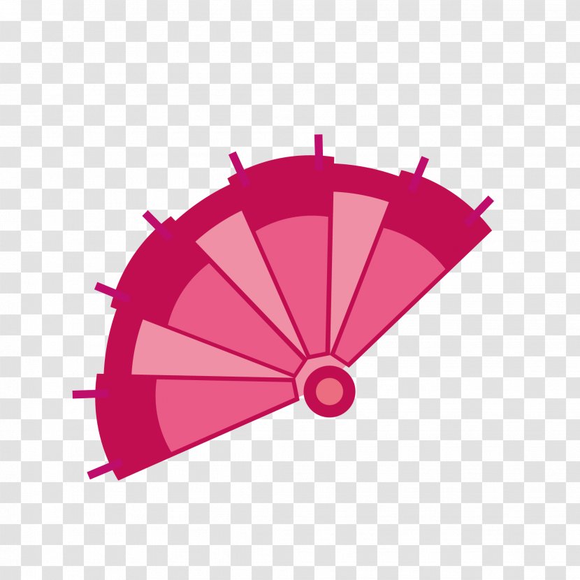 Vector Graphics Hand Fan Image - Pale Pink Transparent PNG