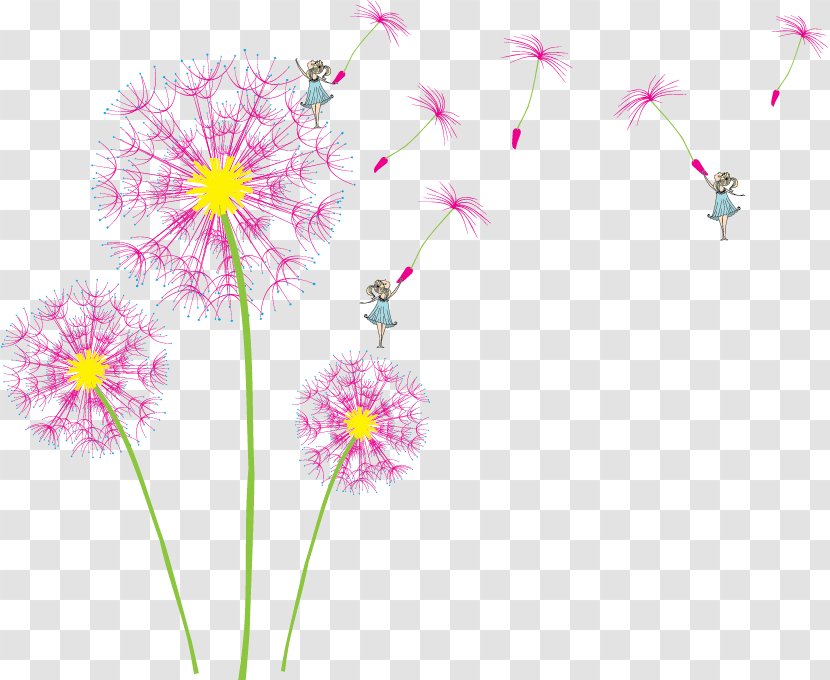 Dandelion Flower - Watercolor - Flying Creative Transparent PNG