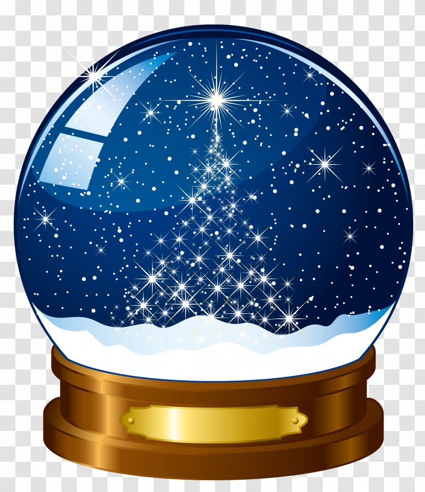 Snow Globe Stock Photography Christmas - Snowflake - Free Blue Crystal Ball To Pull The Material Transparent PNG