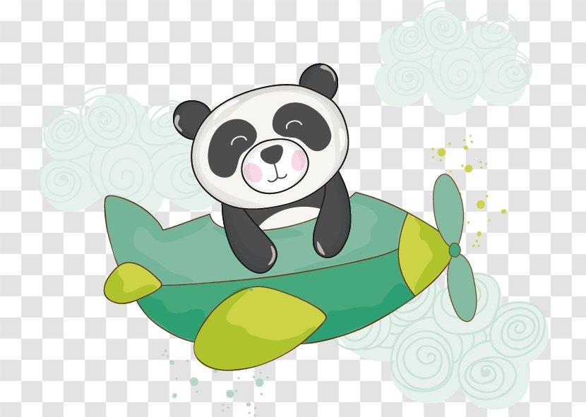 Giant Panda Bear Airplane Clip Art - Cartoon - Creative Transparent PNG
