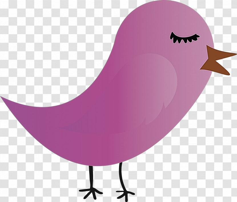 Bird Pink Purple Violet Cartoon Transparent PNG