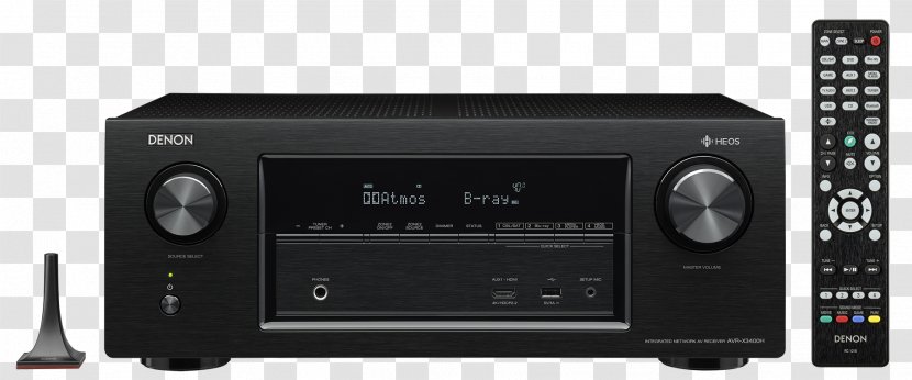 Denon AVR-X3400H 7.2 Channel AV Receiver Home Theater Systems Audio - Avrx3400h 72 Av - Media Player Transparent PNG