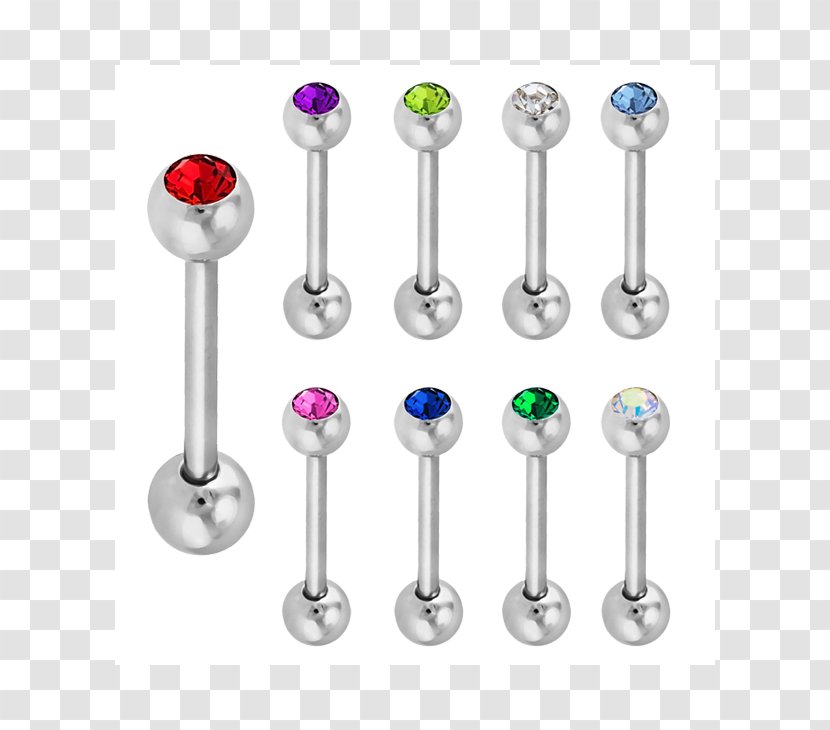 Earring Body Jewellery Tongue Piercing Barbell - Titanium Transparent PNG