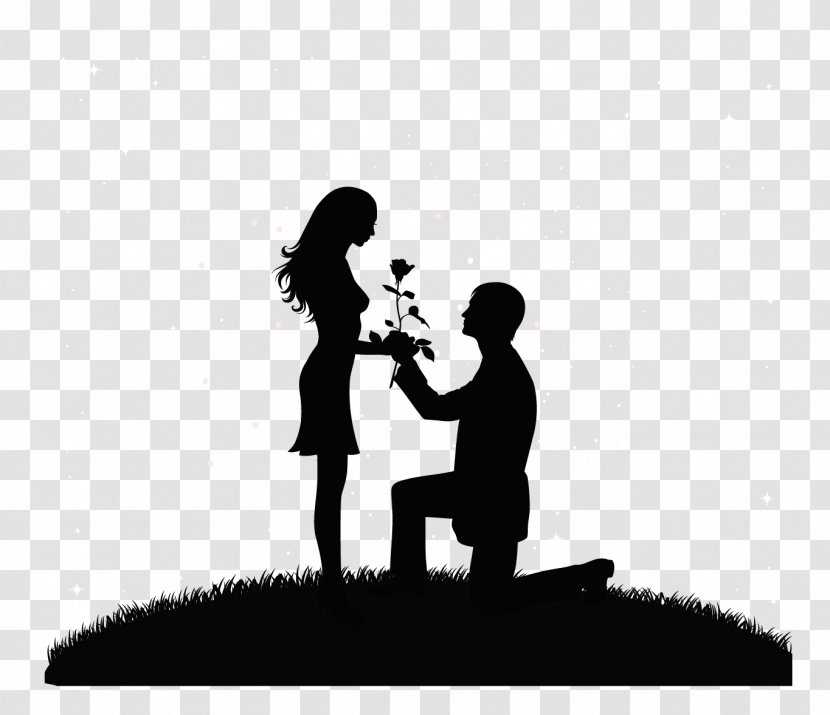 Cartoon Drawing Couple - Silhouette - Next Month Transparent PNG