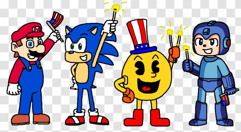 Mario & Sonic At The Olympic Games Art Human Behavior Pac-Man Illustration - Hedgehog - And Kissing Transparent PNG