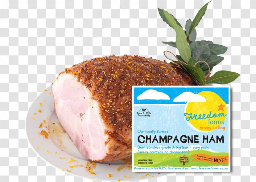 Champagne Christmas Ham Food Meat - Turkey Transparent PNG