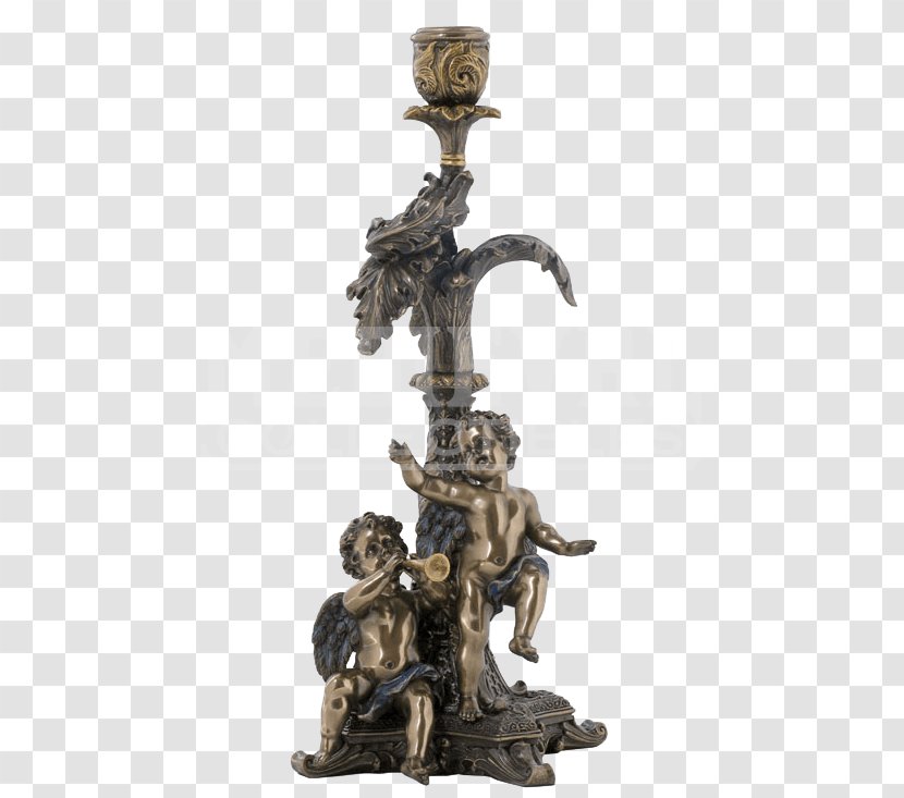 Cherub Bronze Sculpture Candlestick Statue - Tealight - Candle Holder Transparent PNG