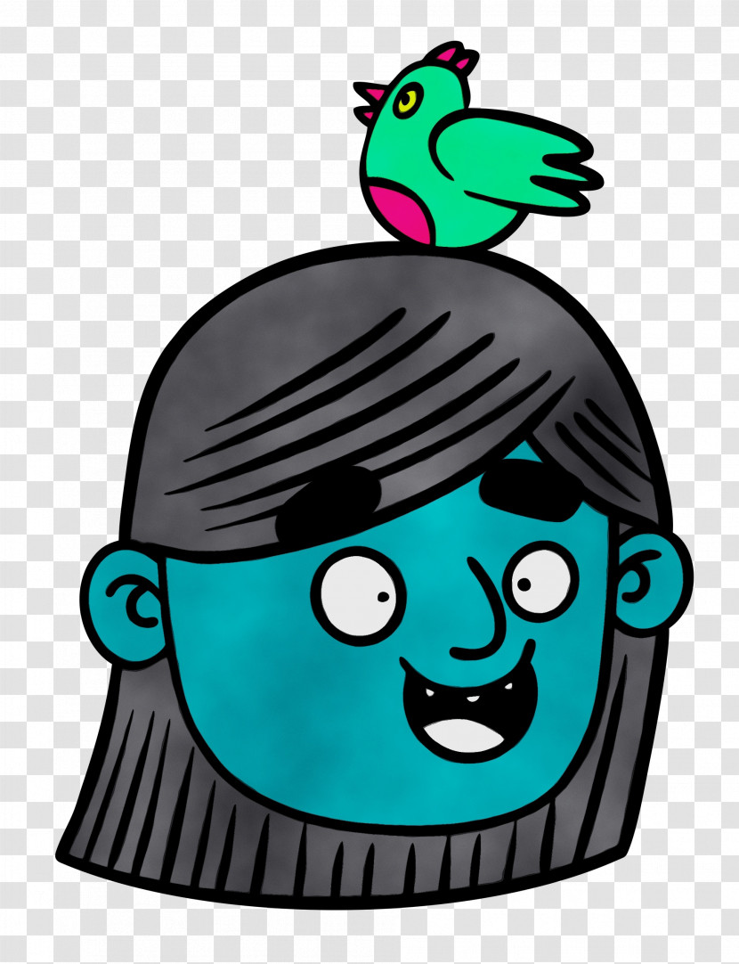 Cartoon Green Headgear Beak Transparent PNG