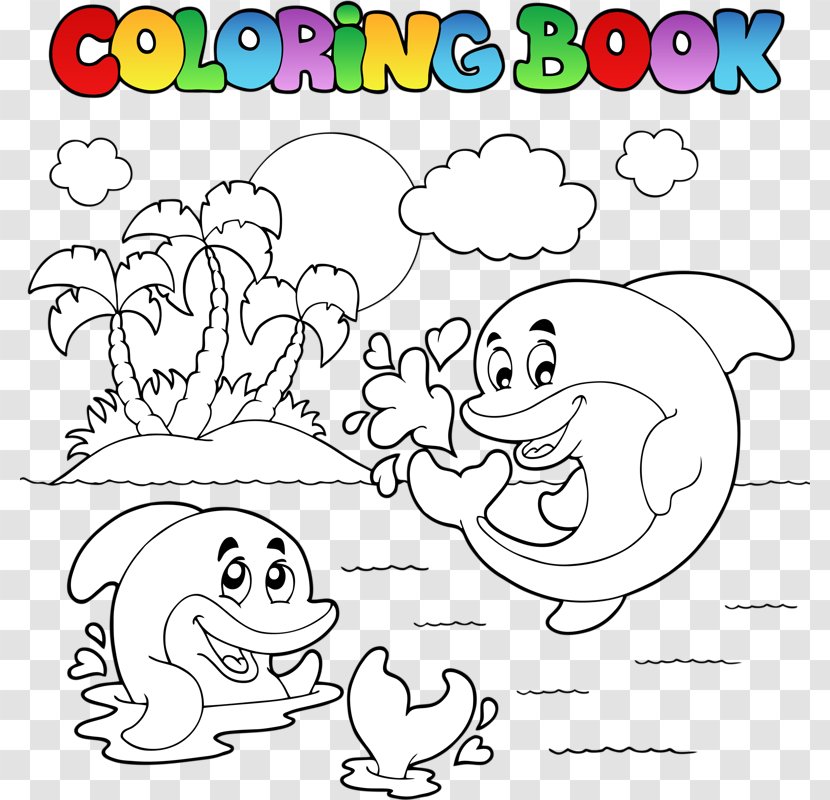 Coloring Book Royalty-free Illustration - Silhouette - Dolphin Pictures Transparent PNG