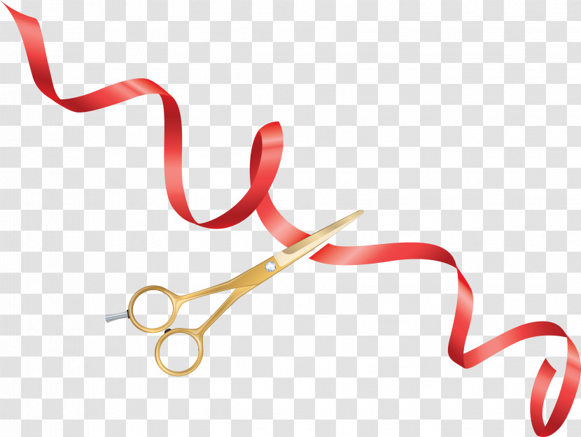 Scissors Ribbons Grand Opening Transparent PNG