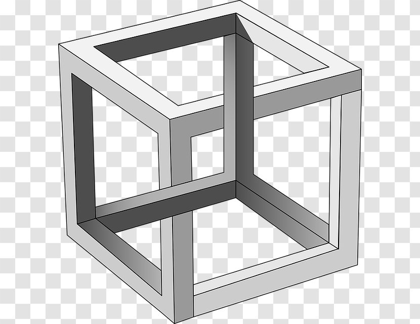 Penrose Triangle Impossible Cube Object Drawing Necker - M C Escher - Letter Transparent PNG