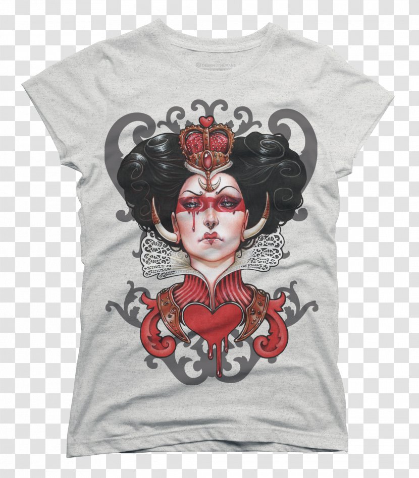 T-shirt Queen Of Hearts Red Hoodie Clothing - Flower Transparent PNG