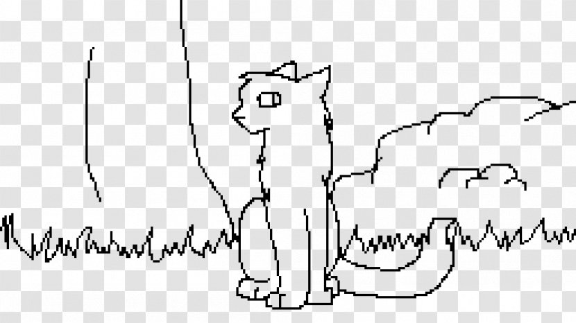 Whiskers Line Art Sketch - Cartoon - Pixel Cat Transparent PNG