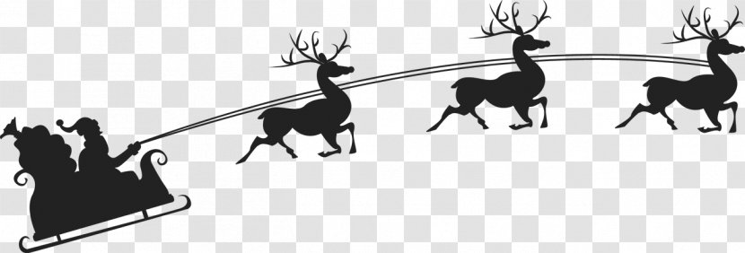 Mrs. Claus Santa Claus's Reindeer Christmas - Black And White - Silhouette Transparent PNG