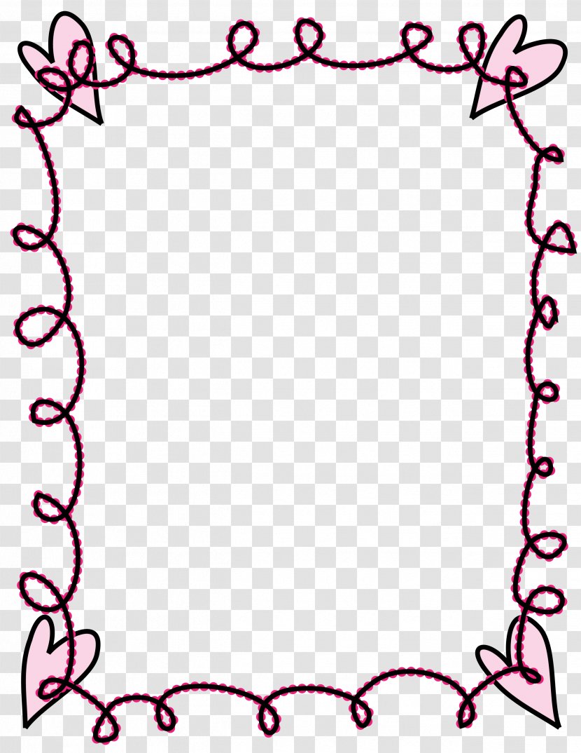 Doodle Picture Frames Clip Art - Heart - Red Frame Transparent PNG