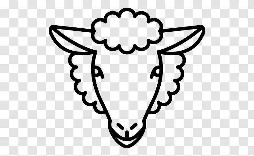 Sheep Farming Goat Symbol - Black And White Transparent PNG