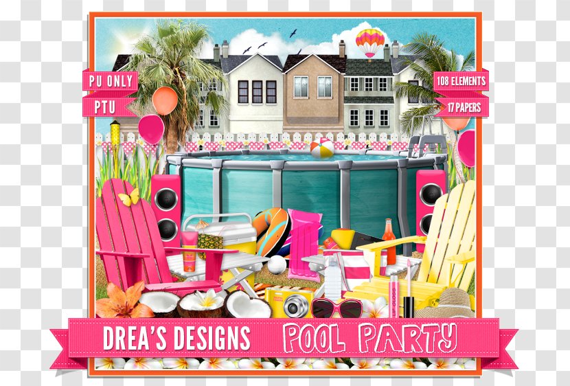 Recreation Dollhouse Google Play - Pool Party Transparent PNG