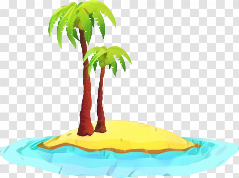 Coconut Tree Cartoon - Desert Island - Tropics Plant Transparent PNG