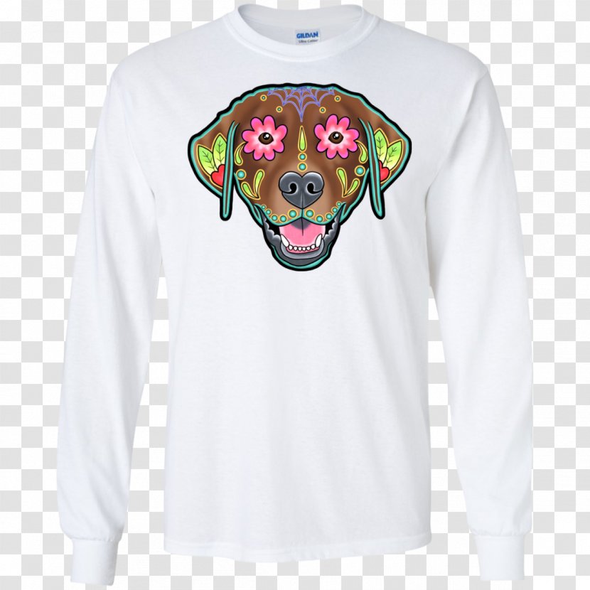 Long-sleeved T-shirt Labrador Retriever Hoodie Calavera - T Shirt Transparent PNG