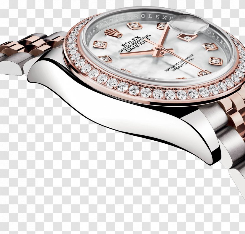 Rolex Datejust Watch Clock Jewellery - Watches Silver Diamond Female Form Transparent PNG