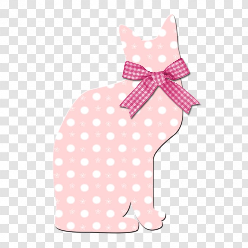 Pink Cat Paper Scrapbooking Illustration - Wearing A Bow Transparent PNG