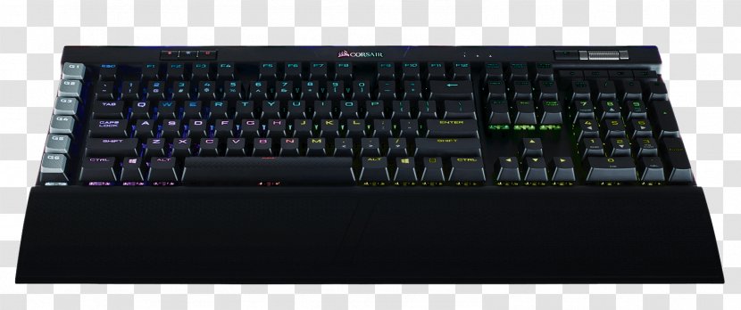 Computer Keyboard Corsair Gaming K95 RGB Platinum USB QWERTZ German Black Keypad - Hardware - Headset Playback Transparent PNG