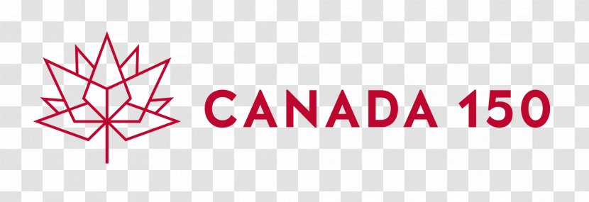 150th Anniversary Of Canada Logo Maple Leaf Sticker - Wordmark Transparent PNG