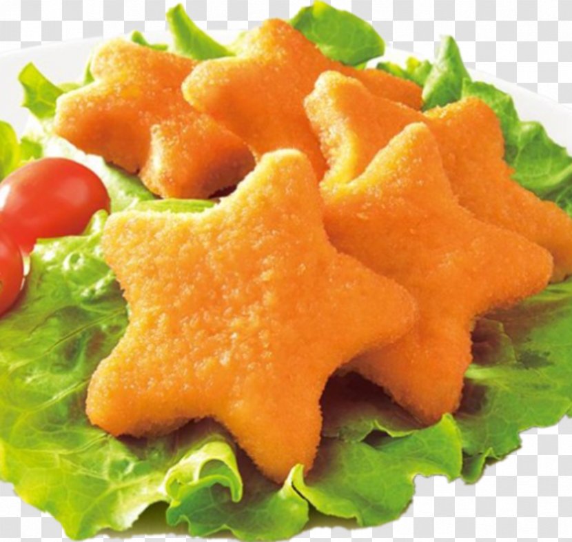 Chicken Nugget Fried French Fries Vegetarian Cuisine - Vegetable - Five-star Yellow Food Transparent PNG