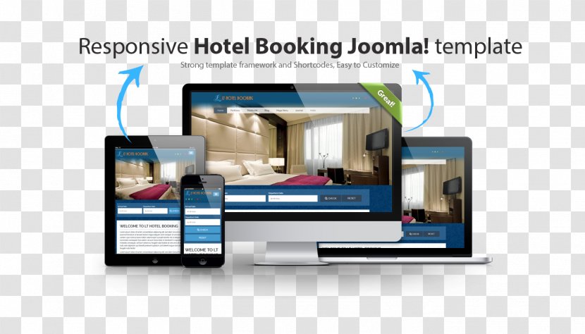 Responsive Web Design Template Online Hotel Reservations Joomla - Electronics Transparent PNG