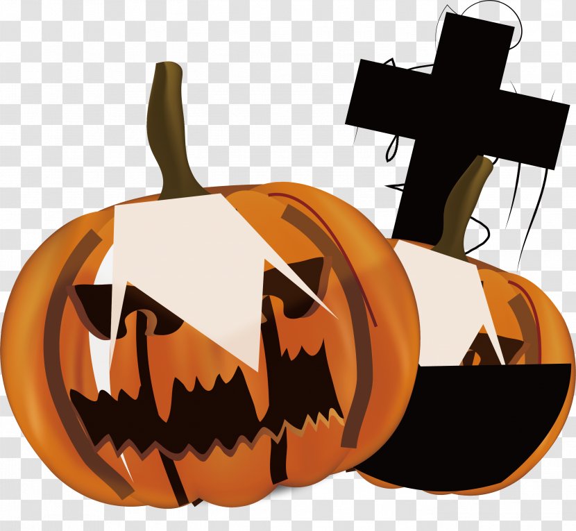 Jack-o-lantern Calabaza Pumpkin - Halloween - Graveyard Monster Transparent PNG