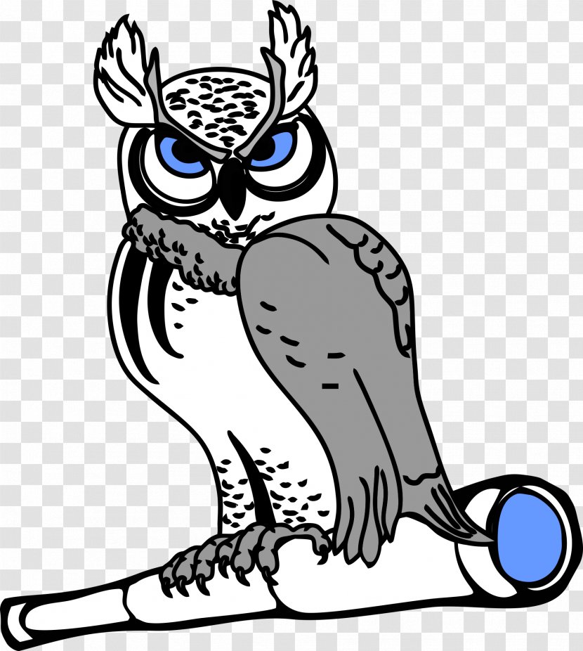 Owl School Beak Academy Bird - Black And White Transparent PNG